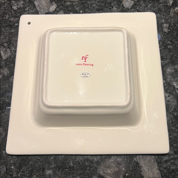 Nora Fleming M8 Cocktail Napkin / Candy Dish Holder Pearl Dot stoneware RETIRED - Picture 4 of 8